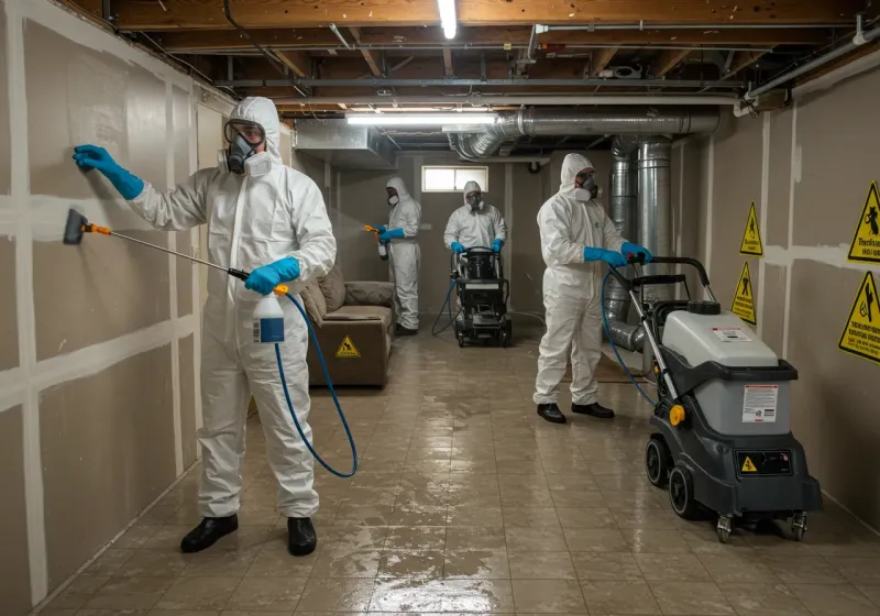 Basement Moisture Removal and Structural Drying process in City of Winchester, VA
